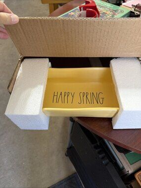 Rae Dunn by Magenta Ceramic Yellow Loaf Dish- HAPPY SPRING - NIB